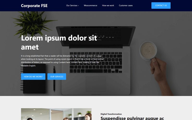 Corporate FSE homepage preview
