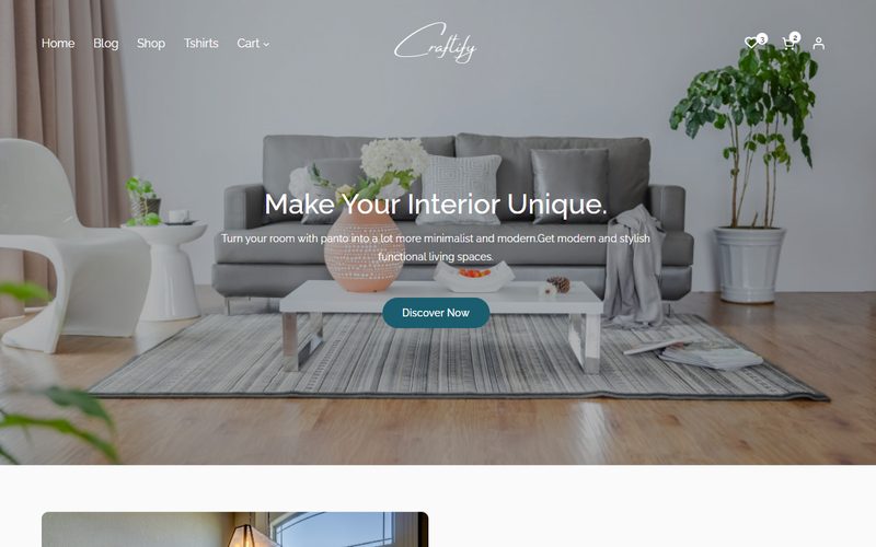 Craftify homepage preview