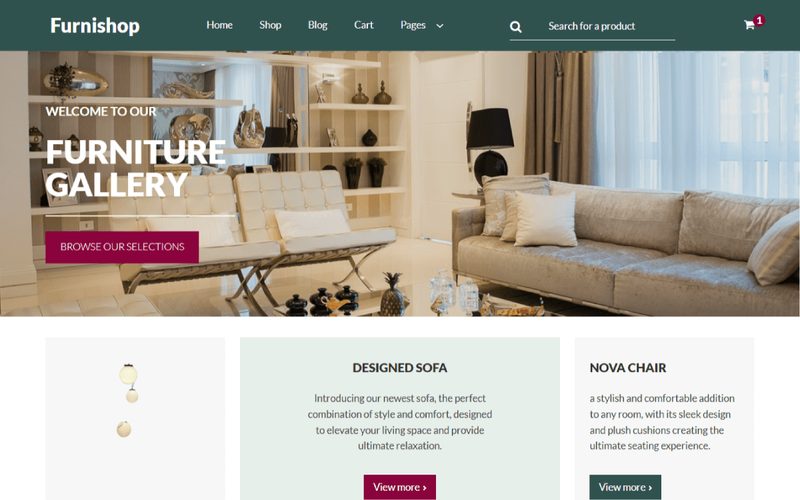 Furnishop homepage preview
