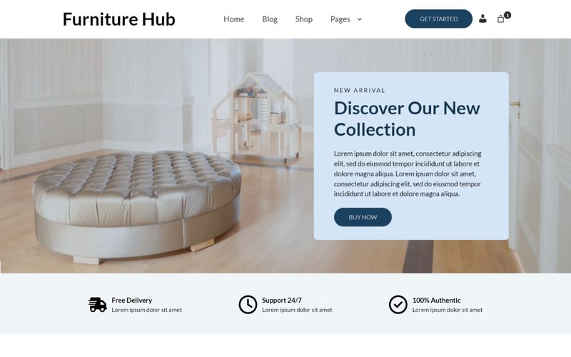 Furniture Hub homepage preview
