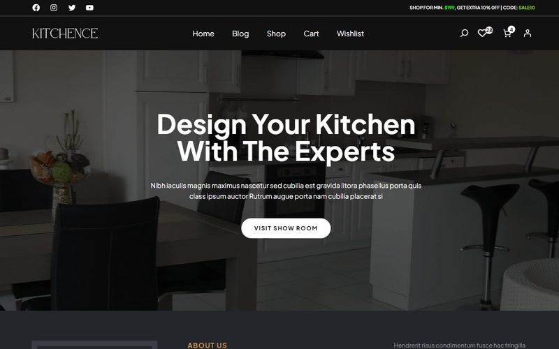 Kitchence homepage preview