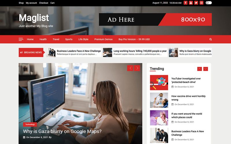 Maglist homepage preview
