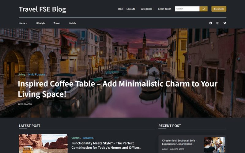 Travel FSE Blog homepage preview